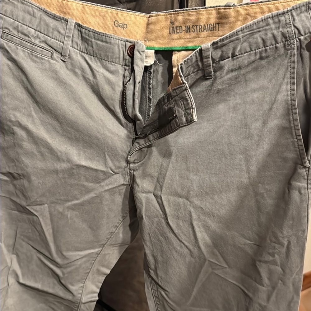 GAP Charcoal Lived-In Straight Pants